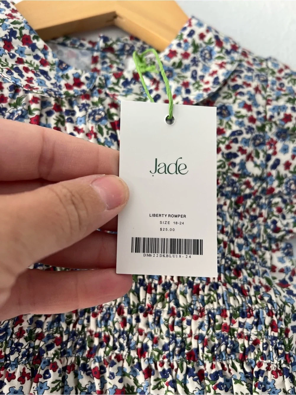 JADE | NWT Liberty Smocked Bubble Romper | 18-24 mos